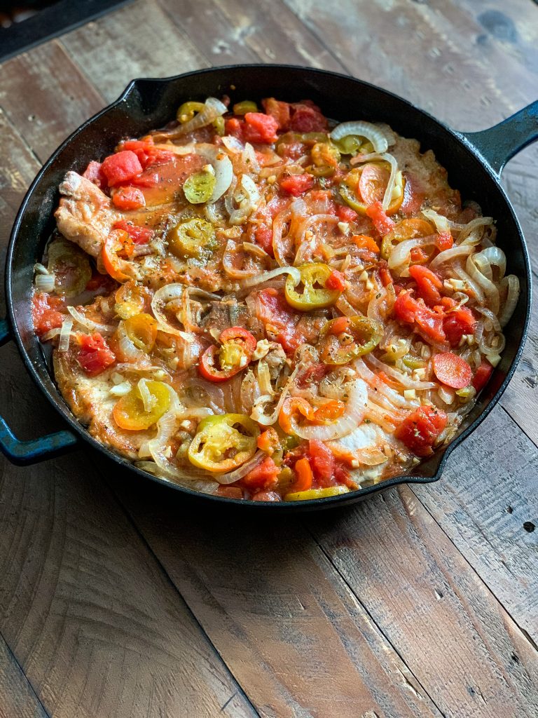 Pork Chops and Hot Cherry Peppers - The Slimmer Kitchen